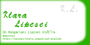 klara lipcsei business card